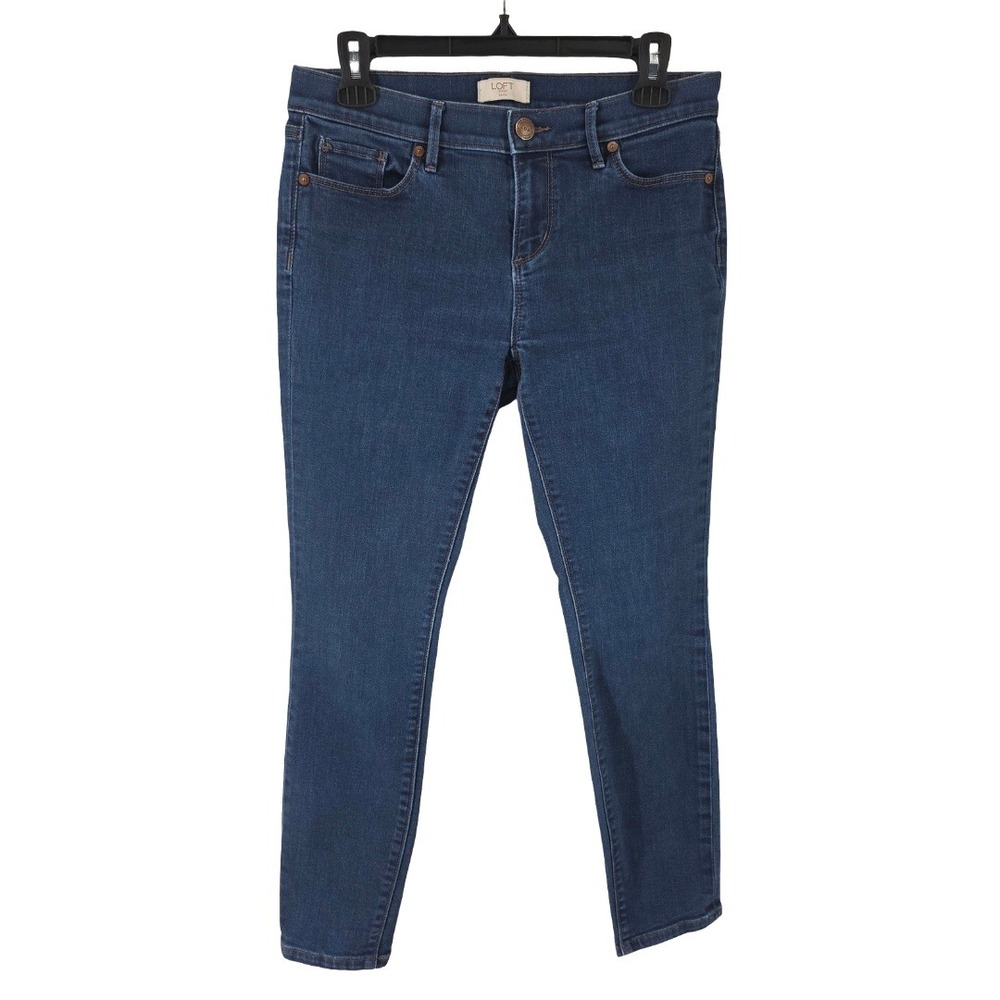 Loft Jeans Skinny Dark Wash Mid Rise Blue Denim Womens 6P